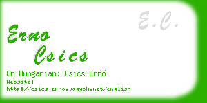 erno csics business card