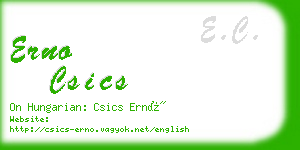 erno csics business card